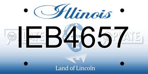 IEB4657 Illinois License Plate