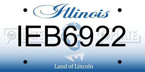 IEB6922 Illinois License Plate