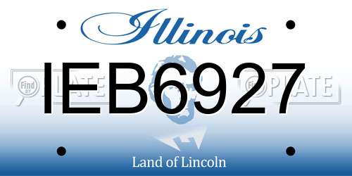 IEB6927 Illinois License Plate
