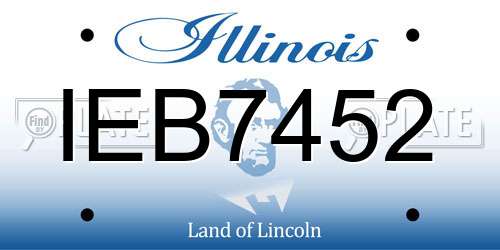 IEB7452 Illinois License Plate