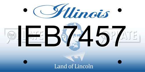IEB7457 Illinois License Plate
