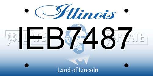 IEB7487 Illinois License Plate
