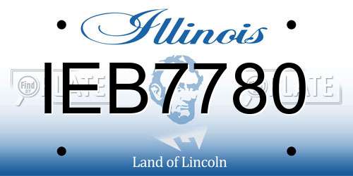 IEB7780 Illinois License Plate