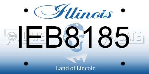 IEB8185 Illinois License Plate