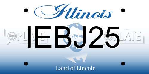 IEBJ25 Illinois License Plate
