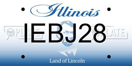 IEBJ28 Illinois License Plate