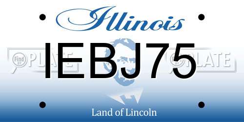 IEBJ75 Illinois License Plate