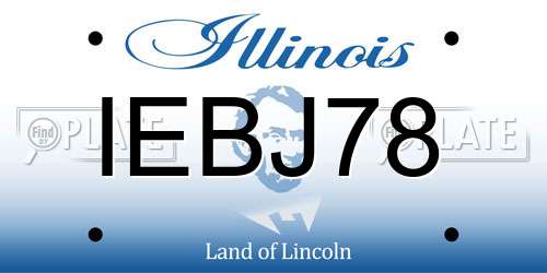 IEBJ78 Illinois License Plate