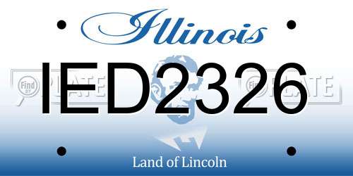 IED2326 Illinois License Plate