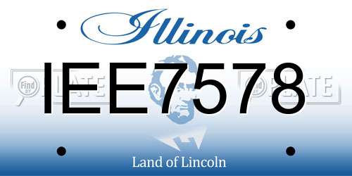 IEE7578 Illinois License Plate