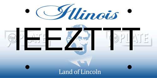 IEEZTTT Illinois License Plate