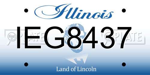 IEG8437 Illinois License Plate