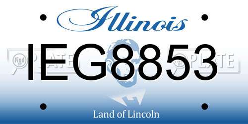 IEG8853 Illinois License Plate