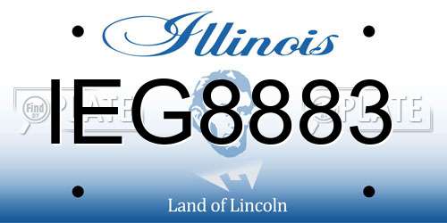 IEG8883 Illinois License Plate