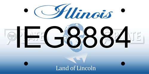 IEG8884 Illinois License Plate