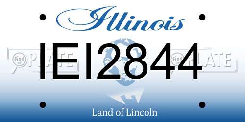 IEI2844 Illinois License Plate