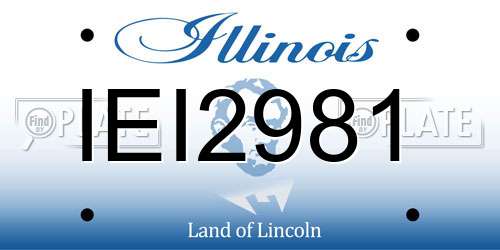 IEI2981 Illinois License Plate