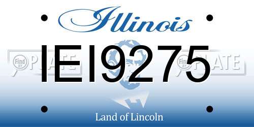 IEI9275 Illinois License Plate