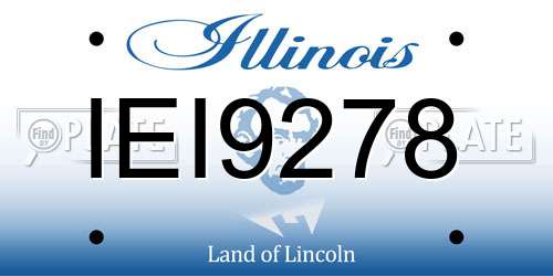 IEI9278 Illinois License Plate