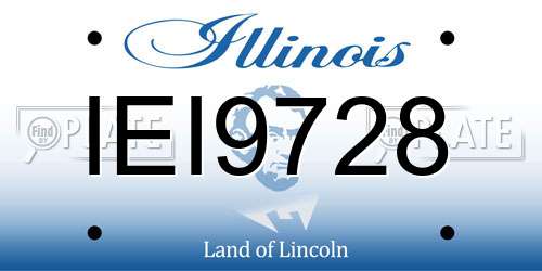 IEI9728 Illinois License Plate