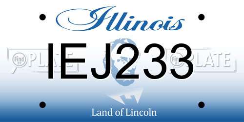 IEJ233 Illinois License Plate