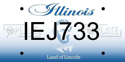 IEJ733 Illinois License Plate