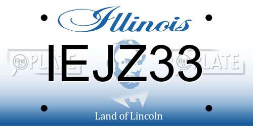 IEJZ33 Illinois License Plate