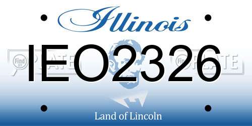 IEO2326 Illinois License Plate