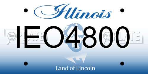 IEO4800 Illinois License Plate