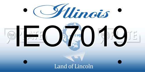 IEO7019 Illinois License Plate