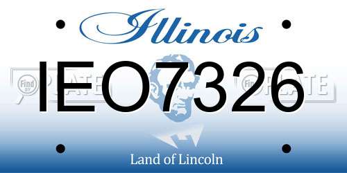 IEO7326 Illinois License Plate