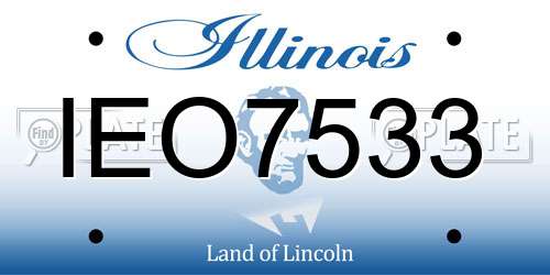 IEO7533 Illinois License Plate