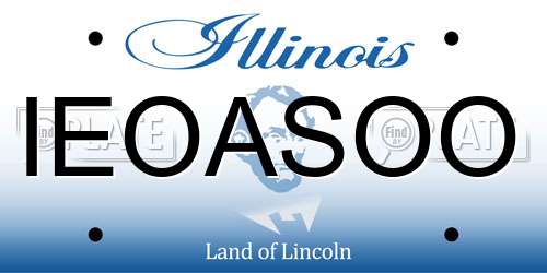 IEOASOO Illinois License Plate
