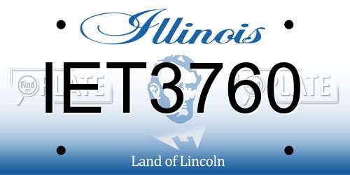 IET3760 Illinois License Plate