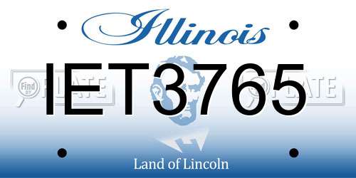 IET3765 Illinois License Plate