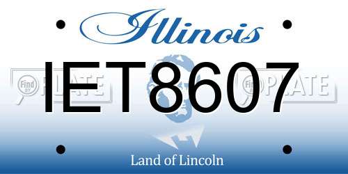 IET8607 Illinois License Plate