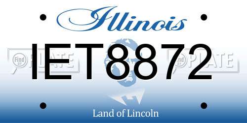 IET8872 Illinois License Plate