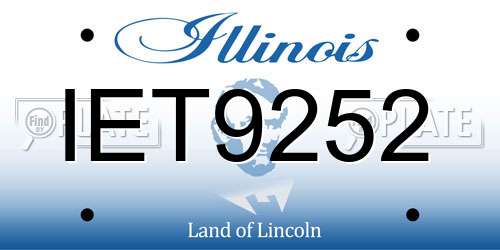 IET9252 Illinois License Plate