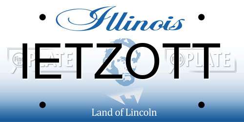 IETZOTT Illinois License Plate