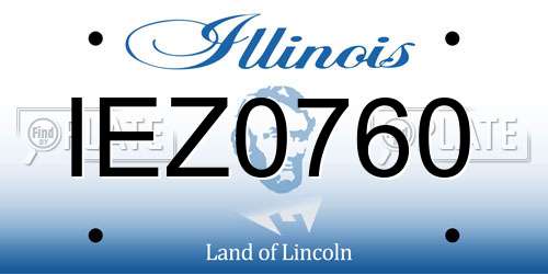 IEZ0760 Illinois License Plate