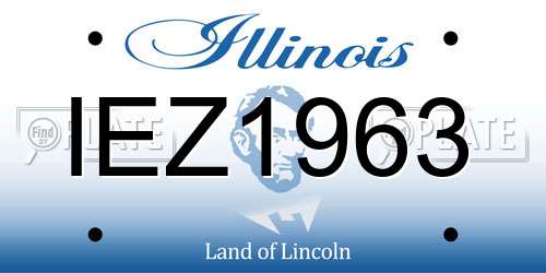 IEZ1963 Illinois License Plate