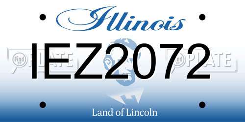 IEZ2072 Illinois License Plate