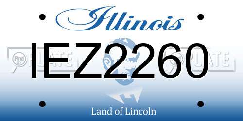 IEZ2260 Illinois License Plate