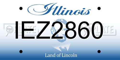 IEZ2860 Illinois License Plate