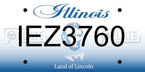 IEZ3760 Illinois License Plate