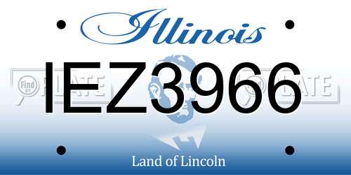 IEZ3966 Illinois License Plate