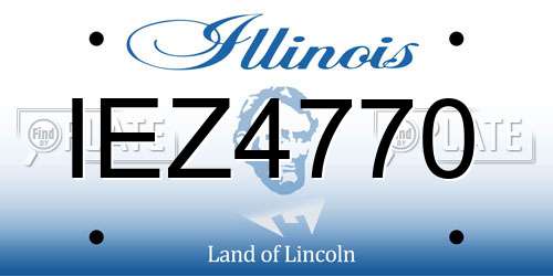 IEZ4770 Illinois License Plate