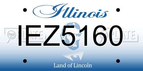 IEZ5160 Illinois License Plate