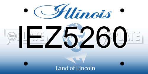IEZ5260 Illinois License Plate