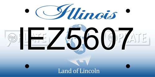 IEZ5607 Illinois License Plate